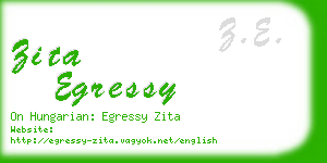 zita egressy business card